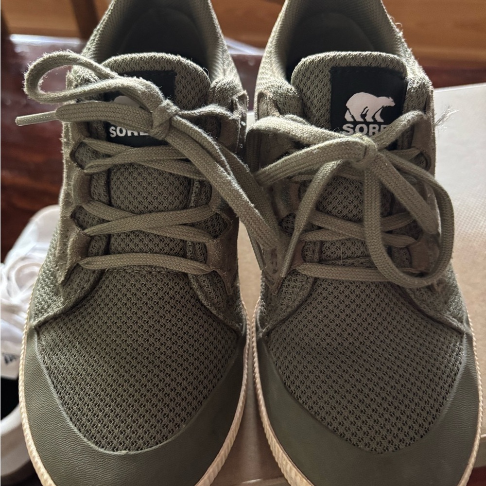 Sorel Khaki Green Lace-Up Sneakers